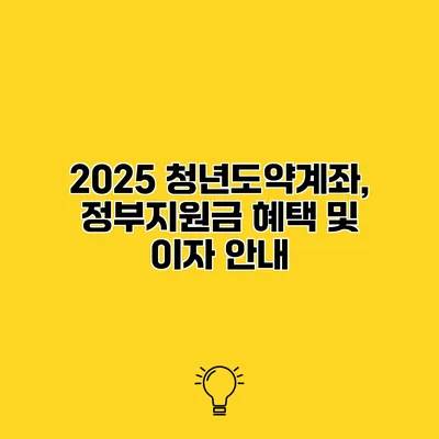 2025 청년도약계좌, 정부지원금 혜택 및 이자 안내