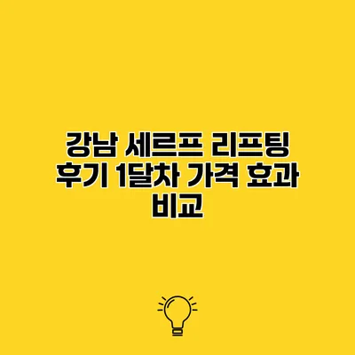 강남 세르프 리프팅 후기 1달차 가격 효과 비교