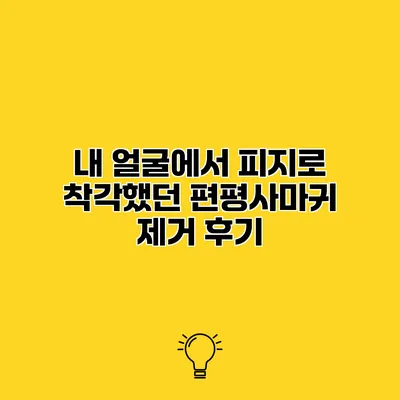 내 얼굴에서 피지로 착각했던 편평사마귀 제거 후기