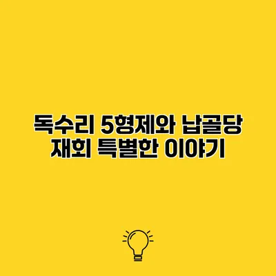 독수리 5형제와 납골당 재회 특별한 이야기