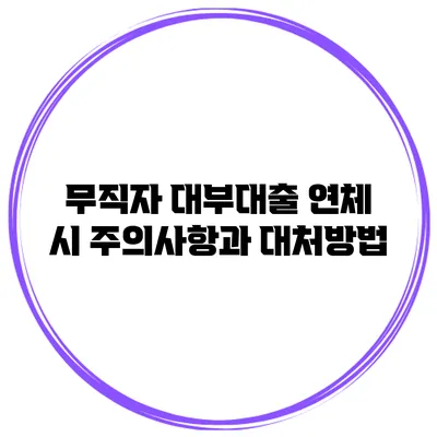 무직자 대부대출 연체 시 주의사항과 대처방법