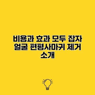 비용과 효과 모두 잡자 얼굴 편평사마귀 제거 소개