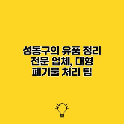 성동구의 유품 정리 전문 업체, 대형 폐기물 처리 팁
