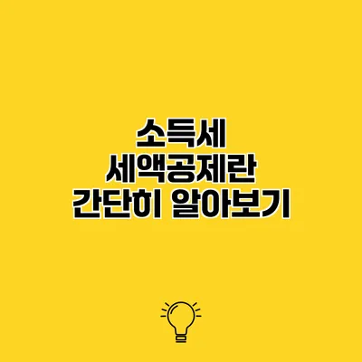 소득세 세액공제란? 간단히 알아보기
