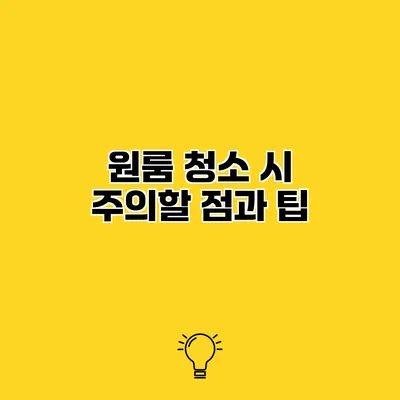 원룸 청소 시 주의할 점과 팁