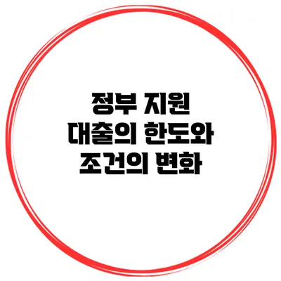 정부 지원 대출의 한도와 조건의 변화