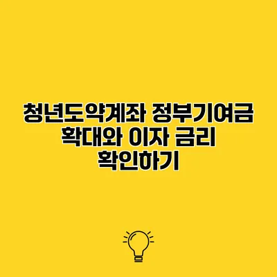 청년도약계좌 정부기여금 확대와 이자 금리 확인하기