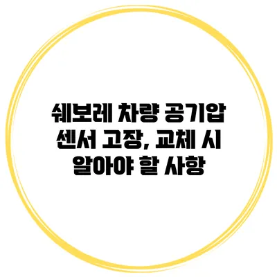 쉐보레 차량 공기압 센서 고장, 교체 시 알아야 할 사항