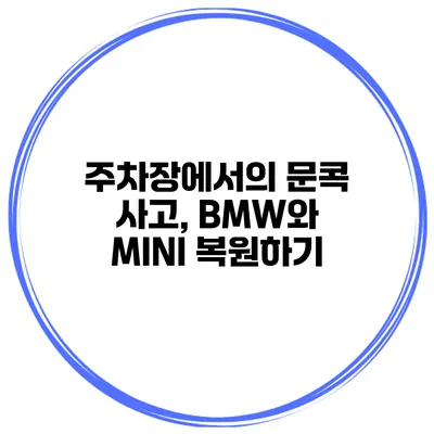 주차장에서의 문콕 사고, BMW와 MINI 복원하기