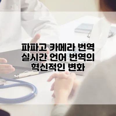 파파고 카메라 번역: 실시간 언어 번역의 혁신적인 변화