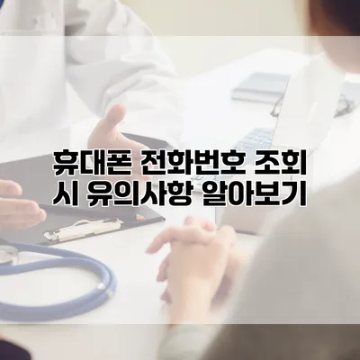 휴대폰 전화번호 조회 시 유의사항 알아보기